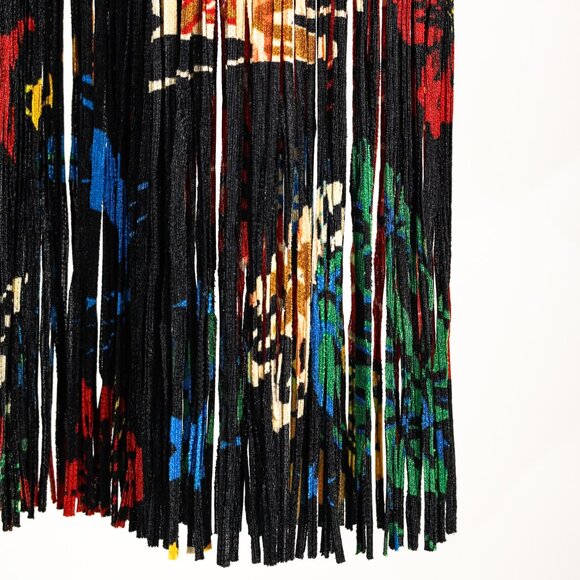 Pleats Please Issey Miyake Hawaii Motif Fringe-Hem Sleeveless Dress, Size XL - Picture 7 of 9